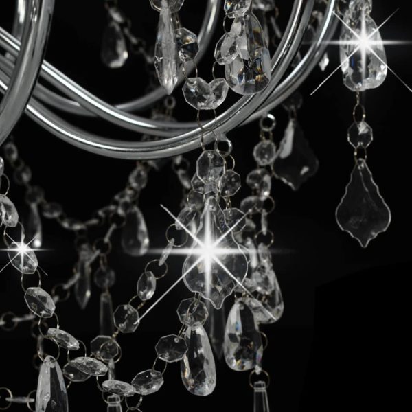 Kronleuchter mit Perlen Silbern 12 x E14-Fassungen