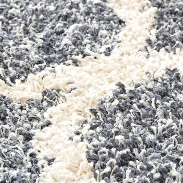 Berberteppich Hochflor PP Blau und Beige 80 × 150 cm