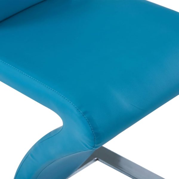 Esszimmerstühle in Zick-Zack-Form 2 Stk. Blau Kunstleder