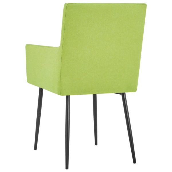 Esszimmerstühle mit Armlehnen 2 Stk. Grün Stoff