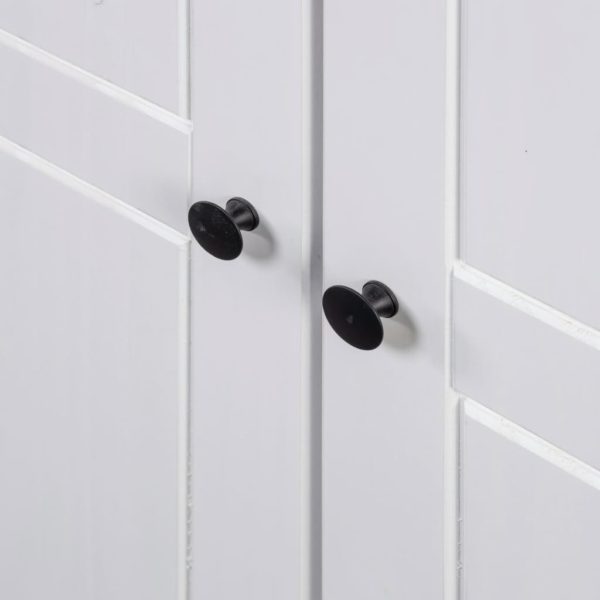 Kleiderschrank 3-Türig Weiß 118×50×171,5 cm Kiefer Panama Serie