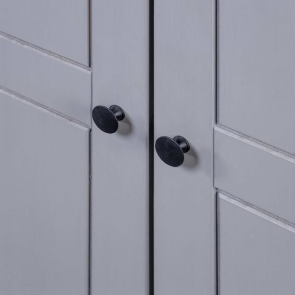 Kleiderschrank Grau 80×50×171,5 cm Kiefer Massiv Panama Serie