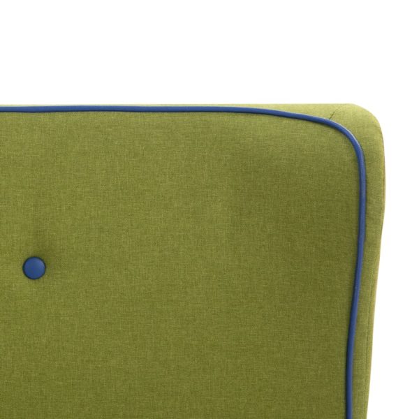Bett mit Memory-Schaum-Matratze Grün Stoff 120×200 cm