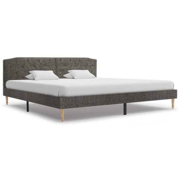 Bett mit Matratze Dunkelgrau Stoff 180 x 200 cm
