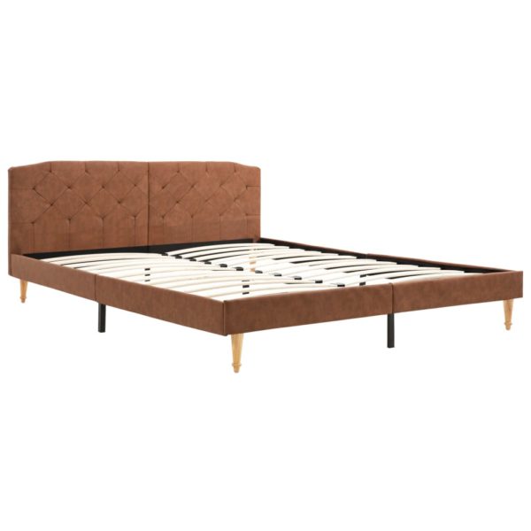 Bett mit Matratze Braun Stoff 160 x 200 cm