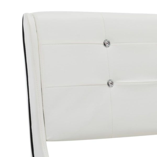 Bett mit Memory-Schaum-Matratze Weiß Kunstleder 120×200cm
