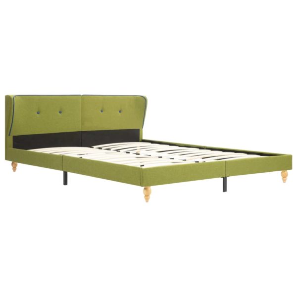 Bett mit Memory-Schaum-Matratze Grün Stoff 180×200 cm