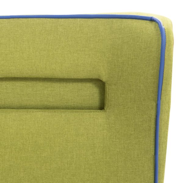 Bett mit LED und Memory-Schaum-Matratze Grün Stoff 90×200 cm