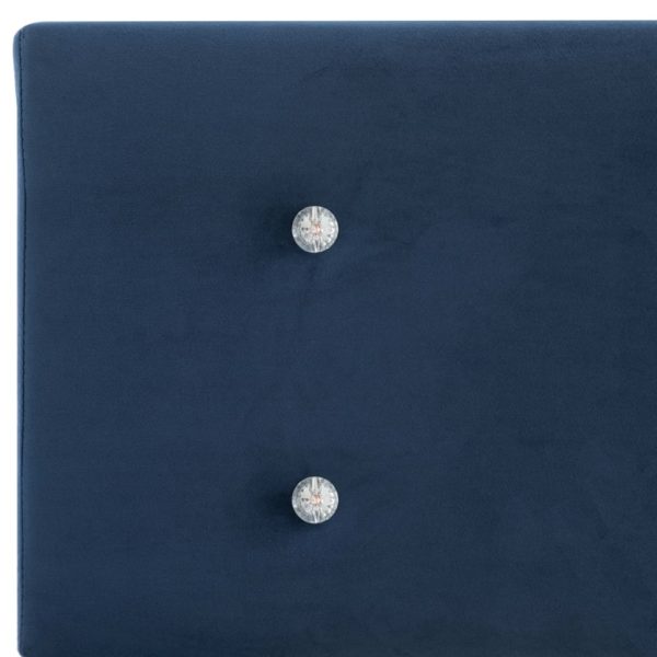 Bett mit Memory-Schaum-Matratze Blau Samt 120×200cm
