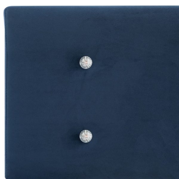 Bett mit Memory-Schaum-Matratze Blau Samt 140×200 cm