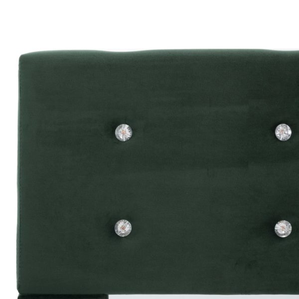 Bett mit Memory-Schaum-Matratze Grün Samt 120×200cm