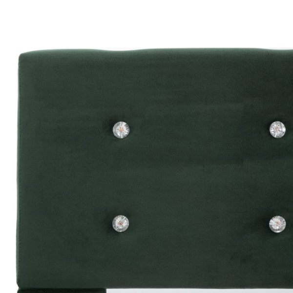 Bett mit Memory-Schaum-Matratze Grün Samt 140×200 cm