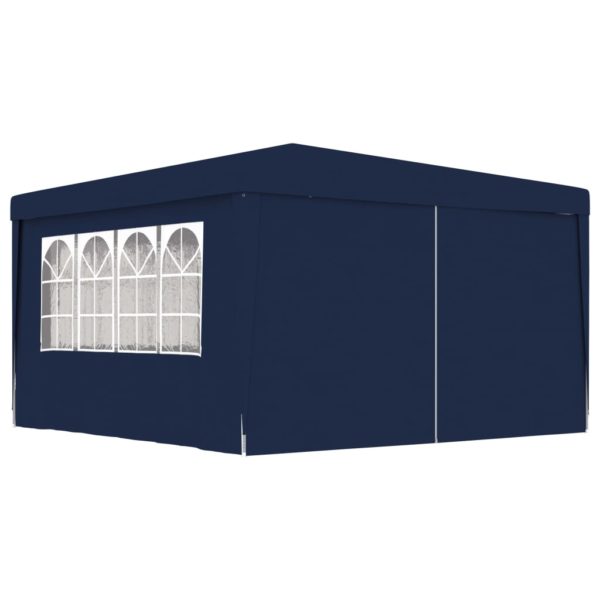 Profi-Partyzelt mit Seitenwänden 4×4 m Blau 90 g/m²