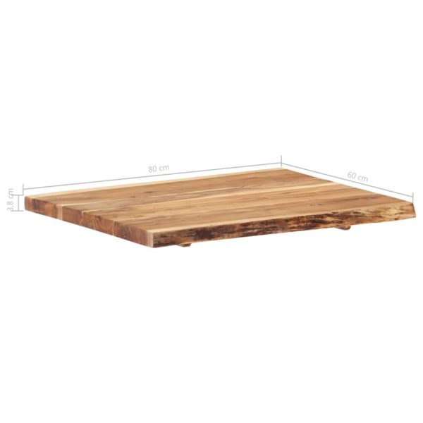 Tischplatte Massivholz Akazie 80 x 60 x 3,8 cm