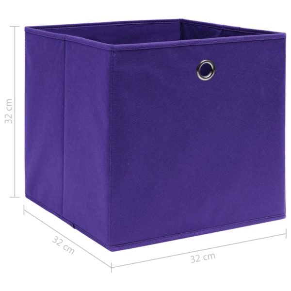 Aufbewahrungsboxen 10 Stk. Lila 32×32×32 cm Stoff