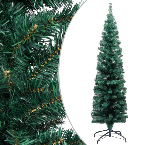 Schlanker Künstlicher Weihnachtsbaum mit Ständer Grün 150cm PVC