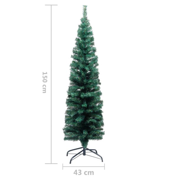 Schlanker Künstlicher Weihnachtsbaum mit Ständer Grün 150cm PVC