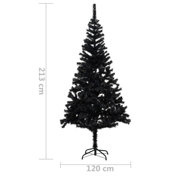 Künstlicher Weihnachtsbaum mit Ständer Schwarz 213 cm PVC