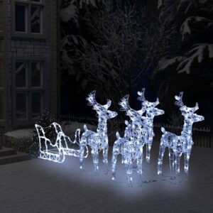 Rentiere Schlitten Weihnachtsdekoration 240 LEDs Acryl