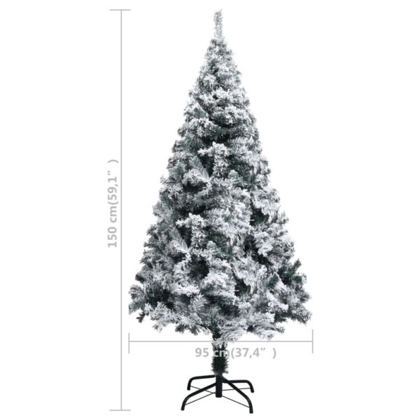 Künstlicher Weihnachtsbaum Beschneit Grün 150 cm PVC