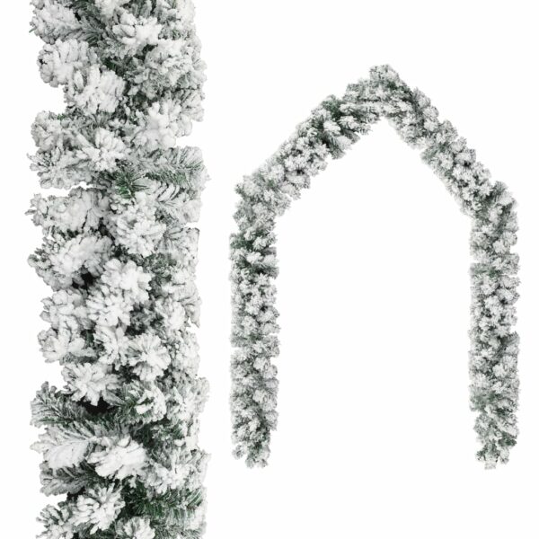 Weihnachtsgirlande mit Schnee Grün 20 m PVC