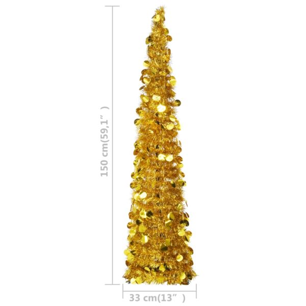 Künstlicher Pop-Up-Weihnachtsbaum Golden 150 cm PET