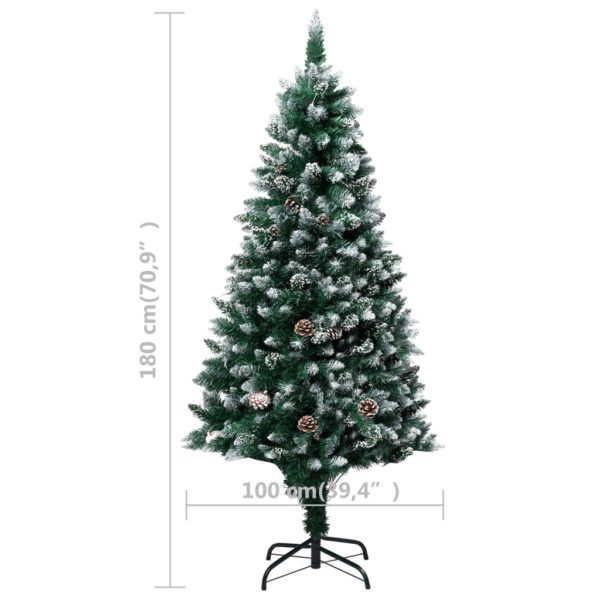 Künstlicher Weihnachtsbaum mit Zapfen und Schnee 180 cm