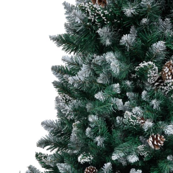 Künstlicher Weihnachtsbaum mit Zapfen und Schnee 240 cm