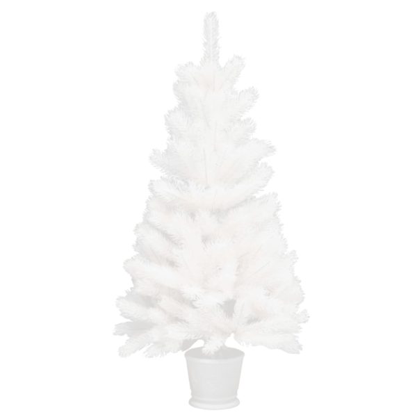 Künstlicher Weihnachtsbaum mit Topf Weiß 65 cm PE