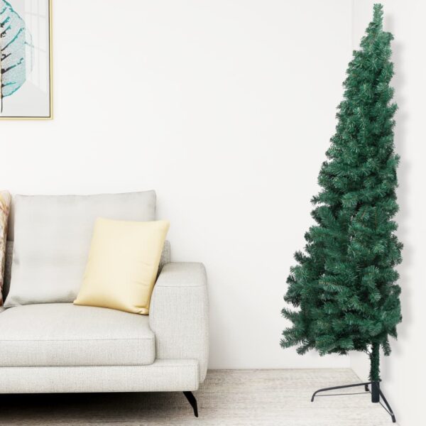Künstlicher Halber Weihnachtsbaum mit Ständer Grün 210 cm PVC