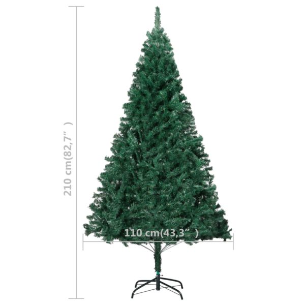 Künstlicher Weihnachtsbaum mit Dicken Zweigen Grün 210 cm PVC