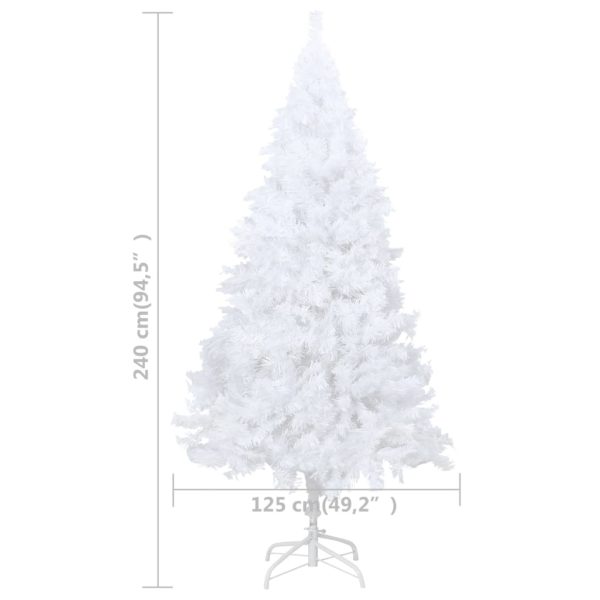 Künstlicher Weihnachtsbaum mit Dicken Zweigen Weiß 240 cm PVC