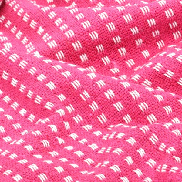 Überwurf Baumwolle Kariert 125 x 150 cm Rosa
