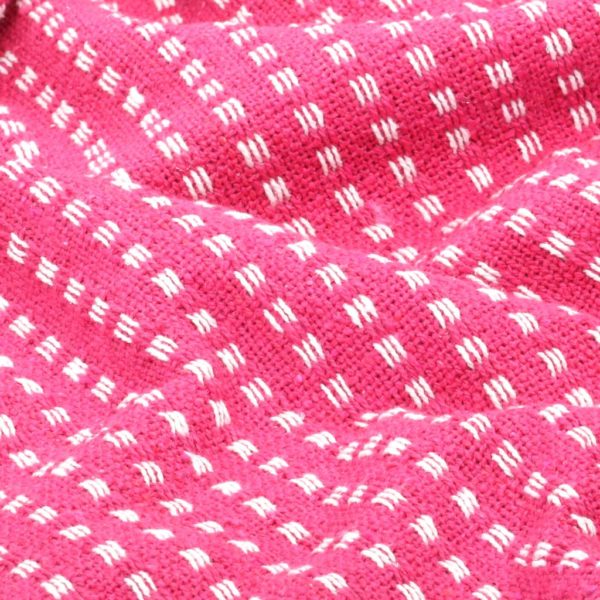 Überwurf Baumwolle Kariert 160 x 210 cm Rosa