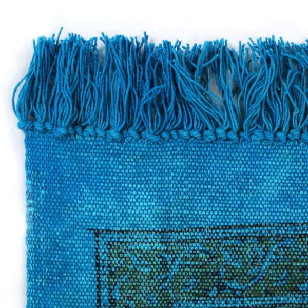 Kelim-Teppich Baumwolle 160×230 cm mit Muster Türkis