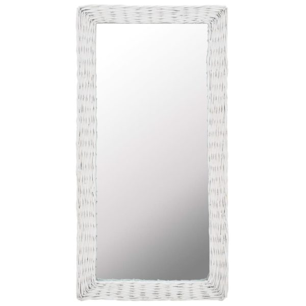 Spiegel Korbweide Weiß 50×100 cm