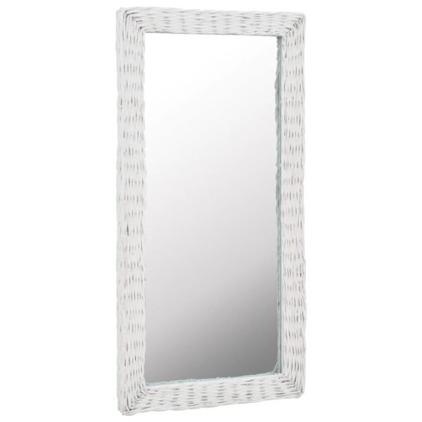 Spiegel Korbweide Weiß 50×100 cm