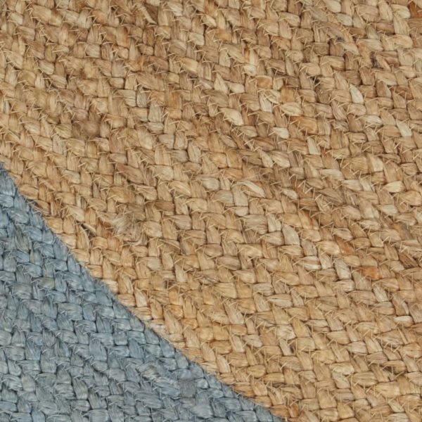 Teppich Handgefertigt Jute mit Olivgrünem Rand 120 cm