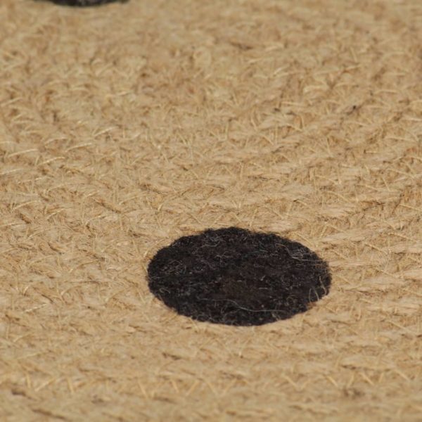 Teppich Handgefertigt Jute mit Punktmuster 90 cm