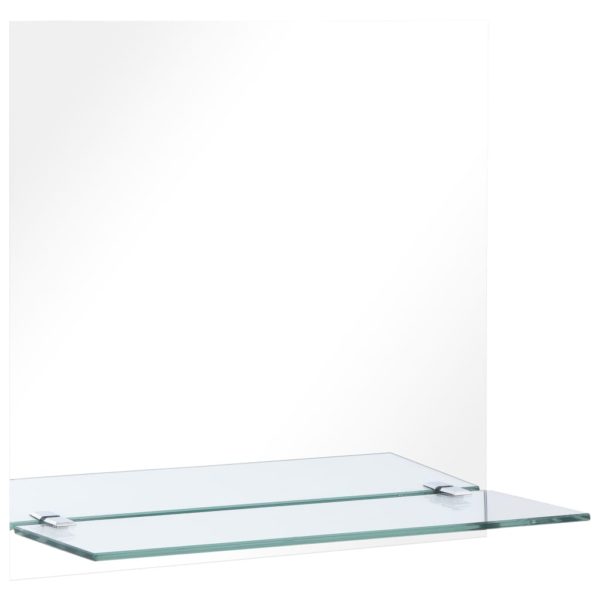 Wandspiegel mit Regal 30×30 cm Hartglas
