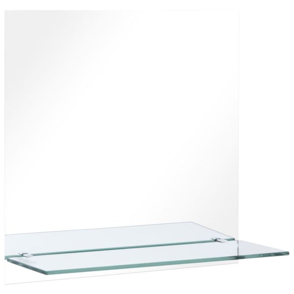 Wandspiegel mit Regal 60×60 cm Hartglas