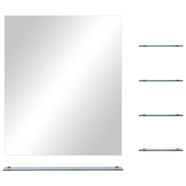 Wandspiegel mit 5 Ablagen Silbern 50×60 cm