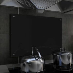 Küchenrückwand Schwarz 70 x 50 cm Hartglas