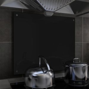 Küchenrückwand Schwarz 70 x 60 cm Hartglas