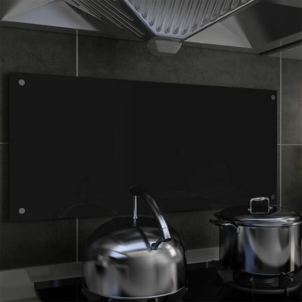 Küchenrückwand Schwarz 90 x 40 cm Hartglas