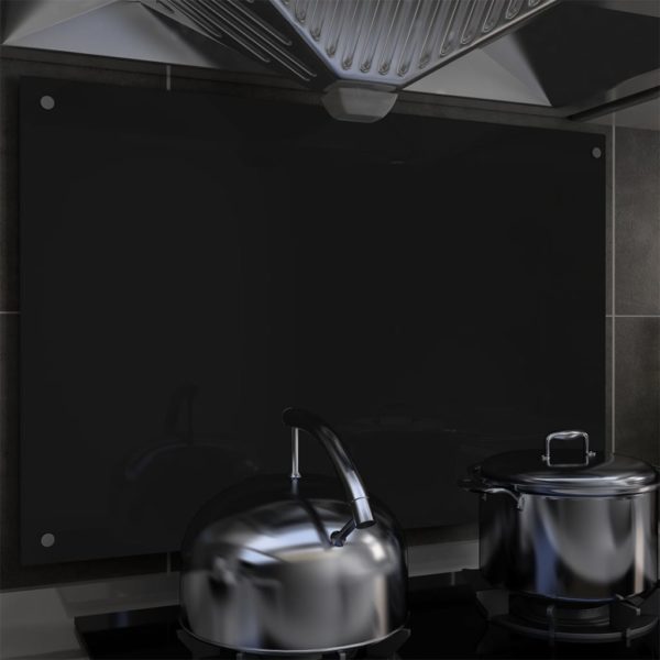 Küchenrückwand Schwarz 90 x 60 cm Hartglas