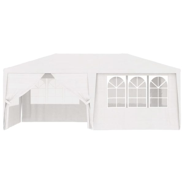 Profi-Partyzelt mit Seitenwänden 4×6 m Weiß 90 g/m²