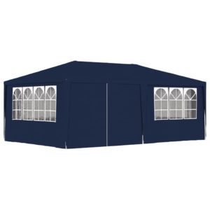 Profi-Partyzelt mit Seitenwänden 4×6 m Blau 90 g/m²