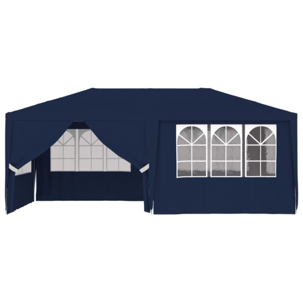 Profi-Partyzelt mit Seitenwänden 4×6 m Blau 90 g/m²