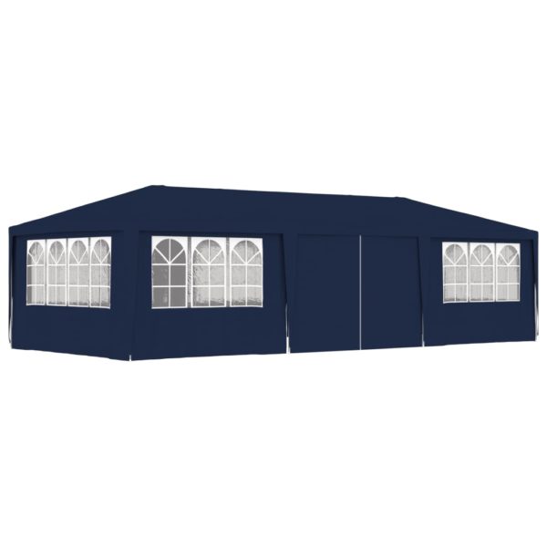 Profi-Partyzelt mit Seitenwänden 4×9 m Blau 90 g/m²